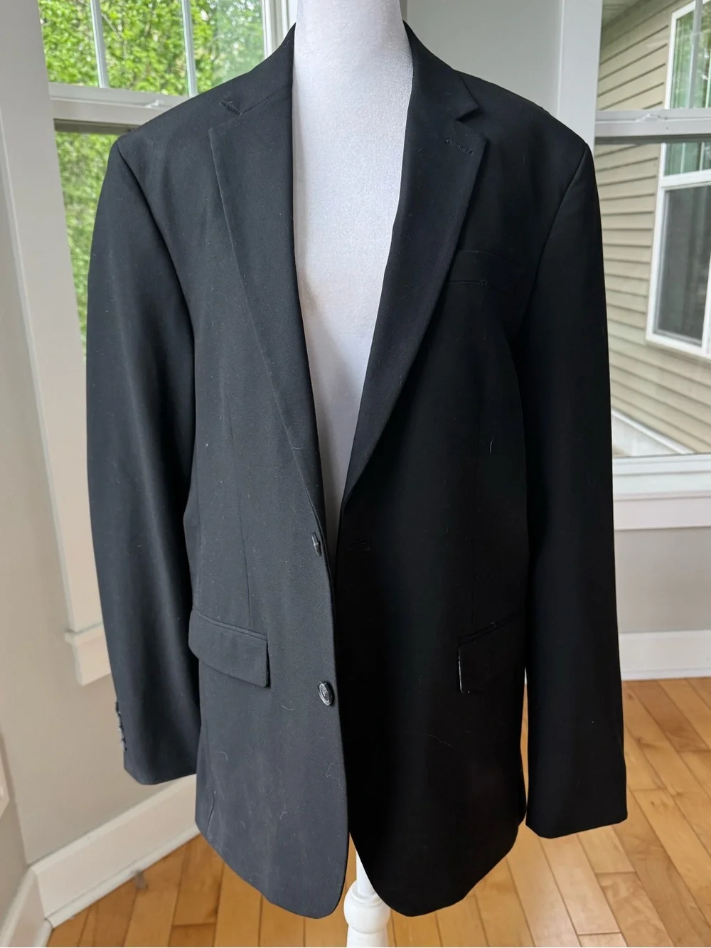 JF j.ferrar Black Single-Breasted Slim Fit Sport Coat Suit Jacket